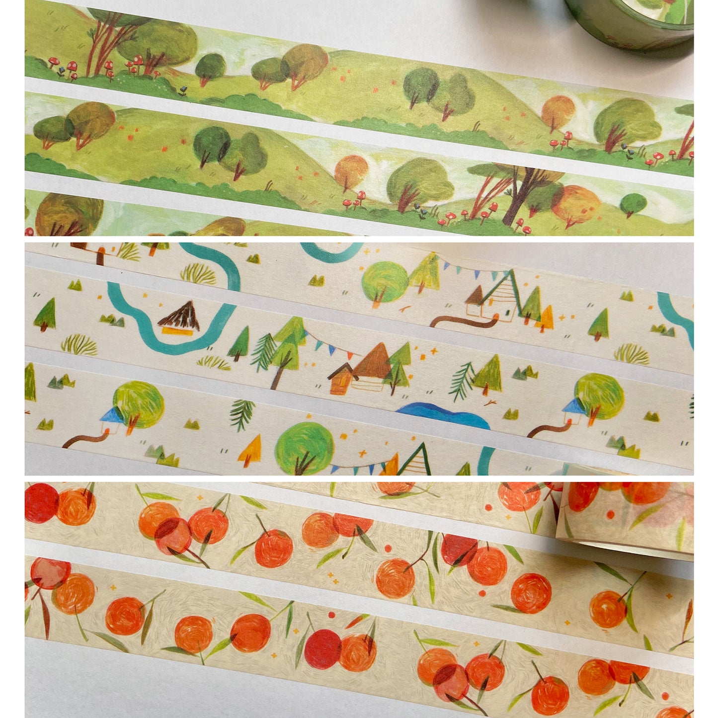 BlueBean Green Village Washi Tape, Nature Painting Series