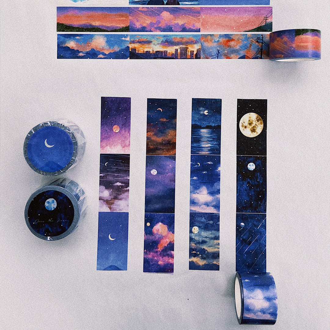 Over The Moon 3cm Long Watercolor Washi Tape
