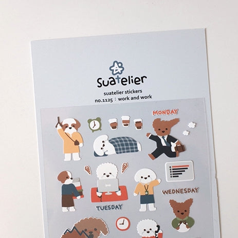 Suatelier stickers | no.1125 work and work