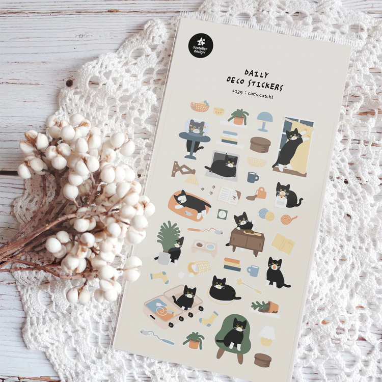 Suatelier stickers | no.1139 cat's catch