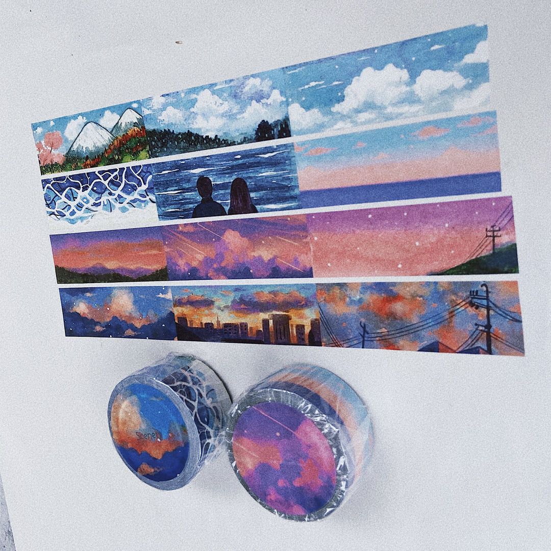 Scenery 2.5cm Long Watercolor Washi Tape