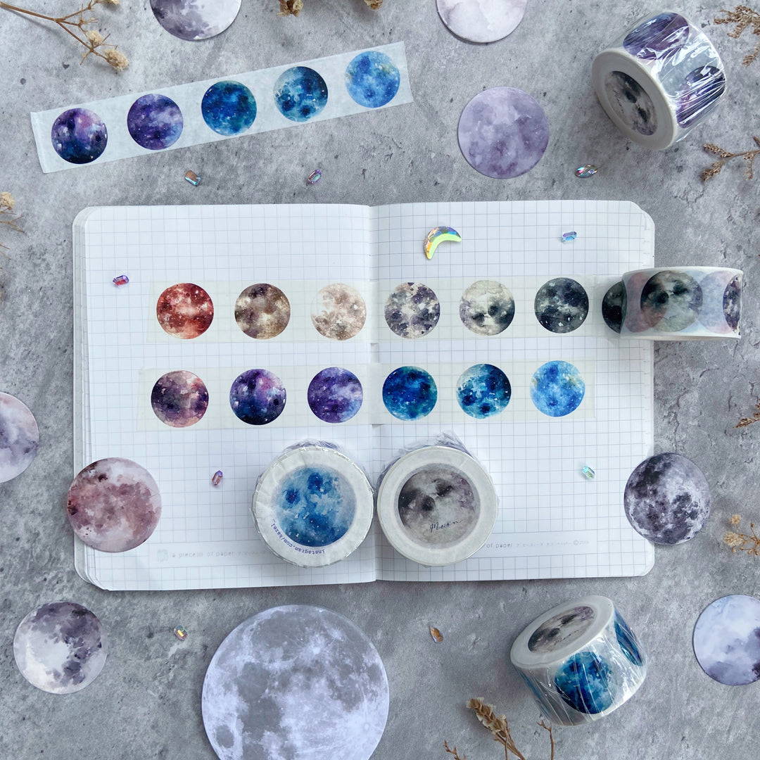 Moon 2.5 cm Watercolor Washi Tape