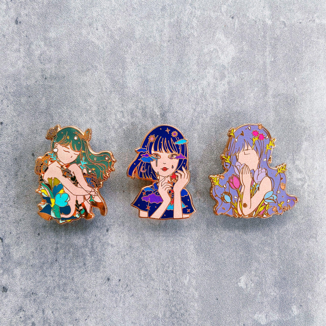 Overflow Hard Rose Gold Enamel Pin