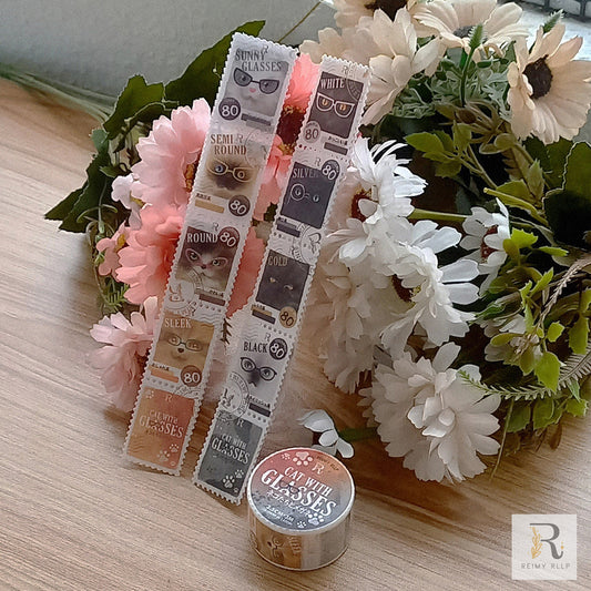 Stamp Washi - Cat with Glasses