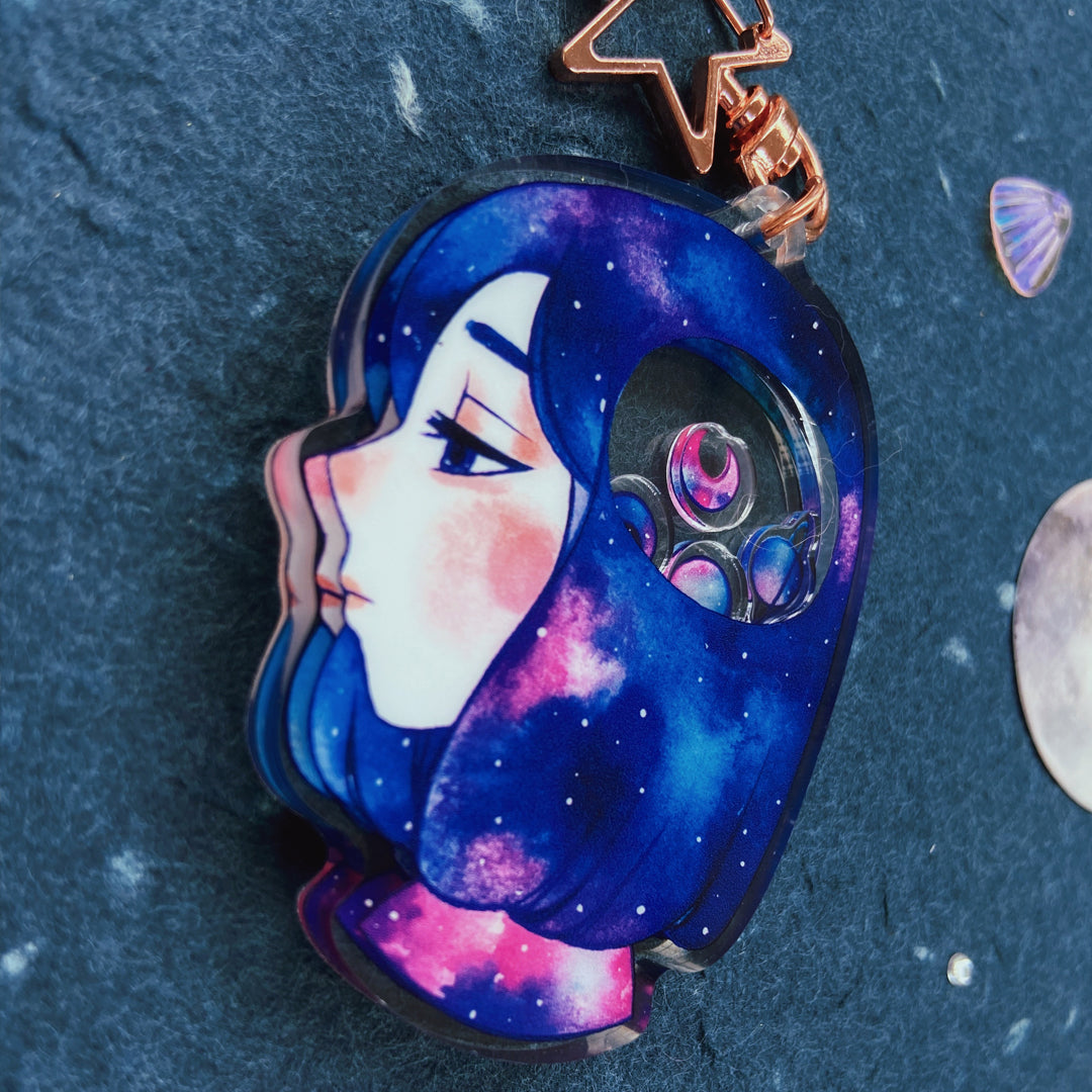 Universe In Your Head Double-sided Shaking Keychain