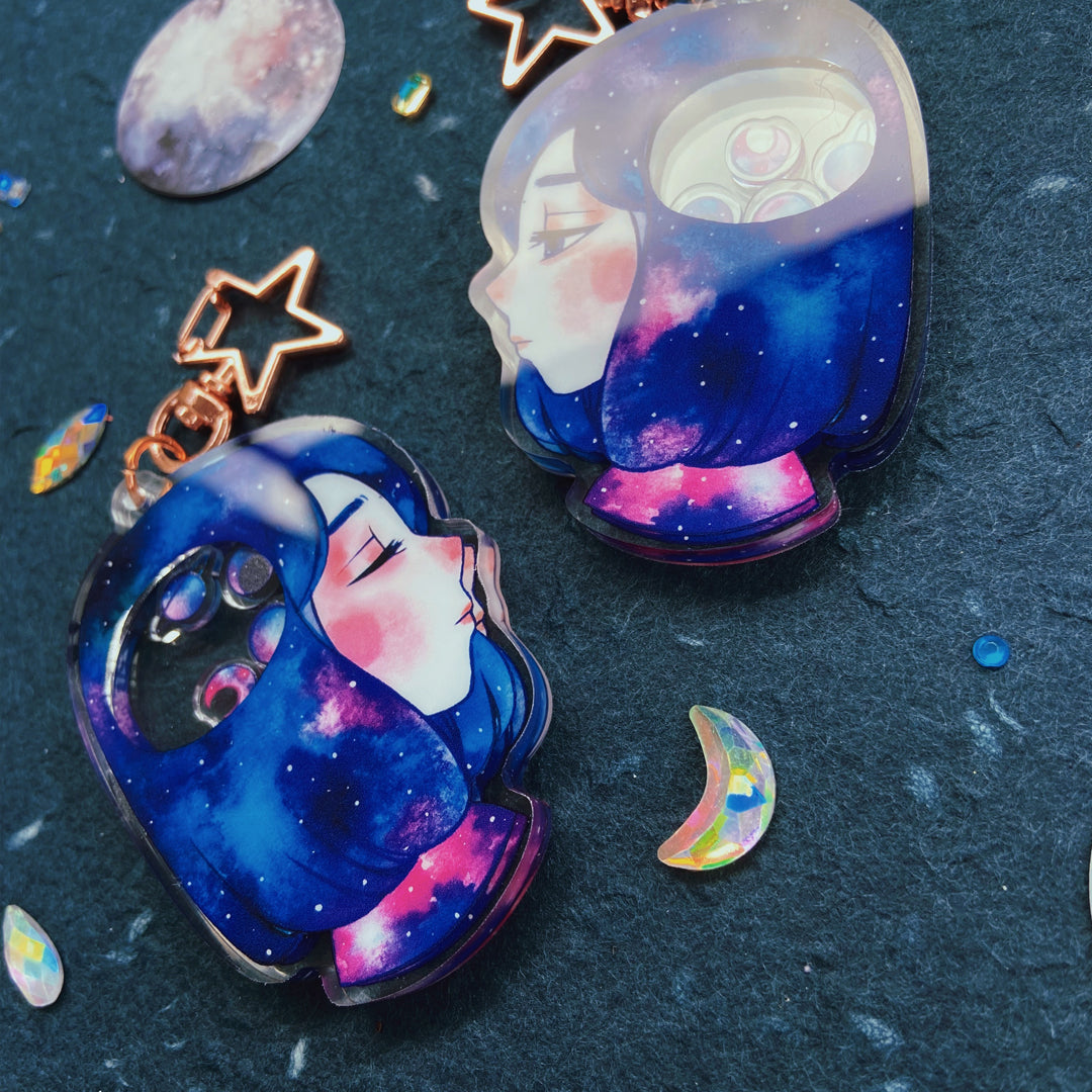 Universe In Your Head Double-sided Shaking Keychain