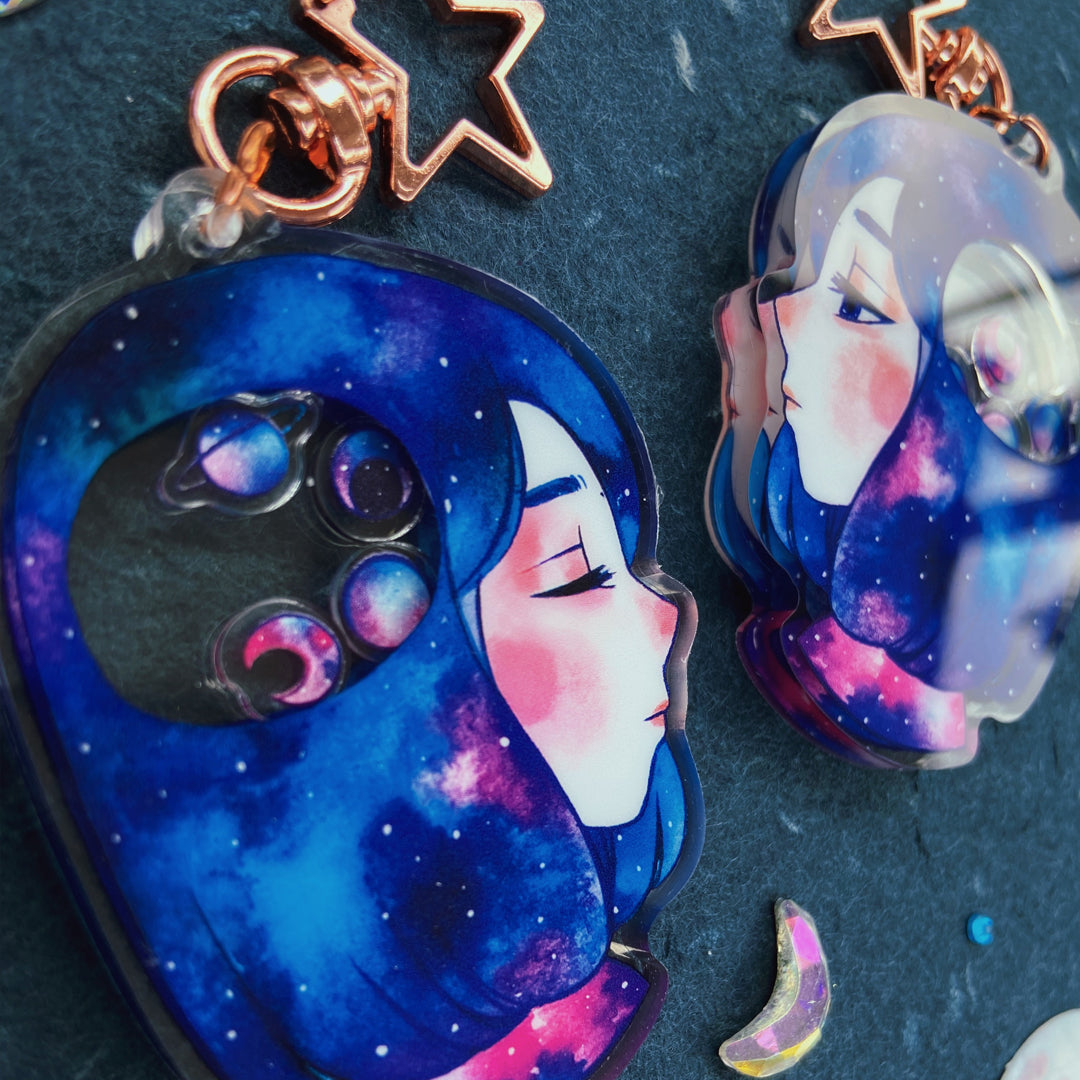 Universe In Your Head Double-sided Shaking Keychain