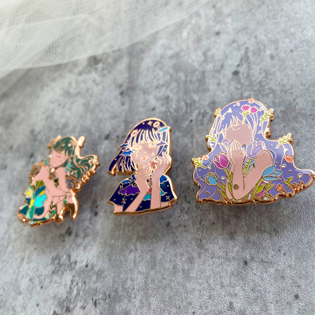 The Prayer Hard Rose Gold Enamel Pin