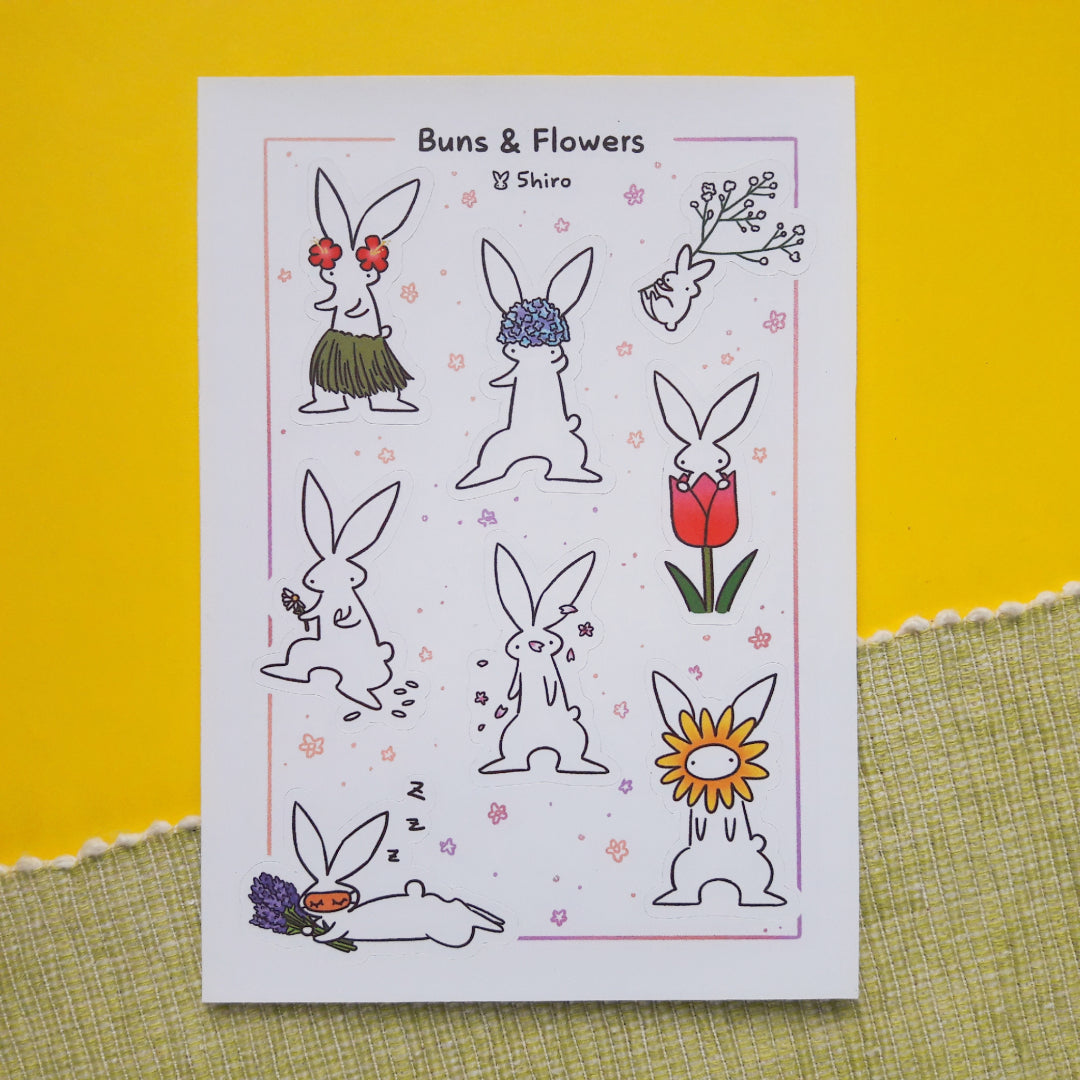 Buns & Flowers Sticker Sheet