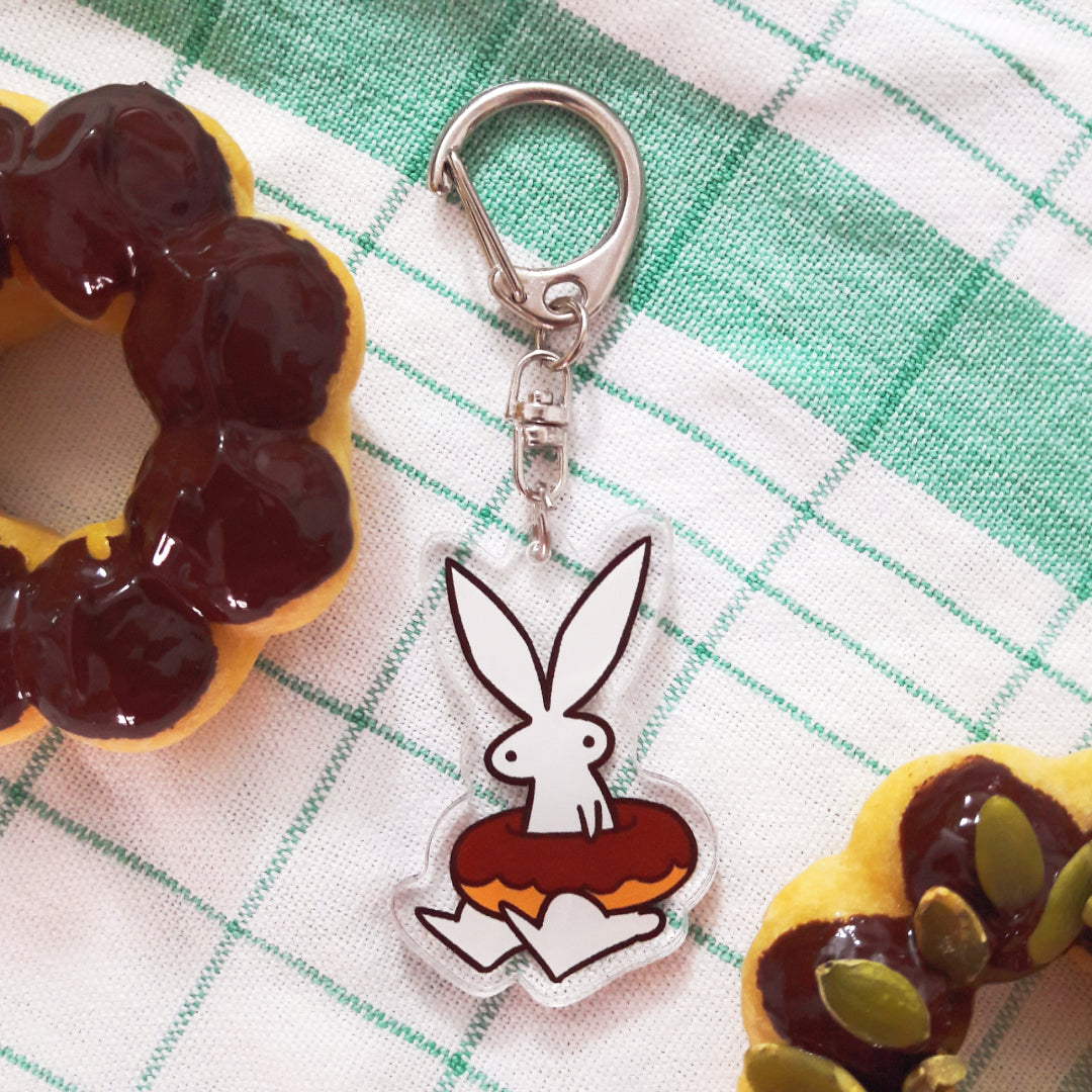 Doughnut Bun Acrylic Keychain