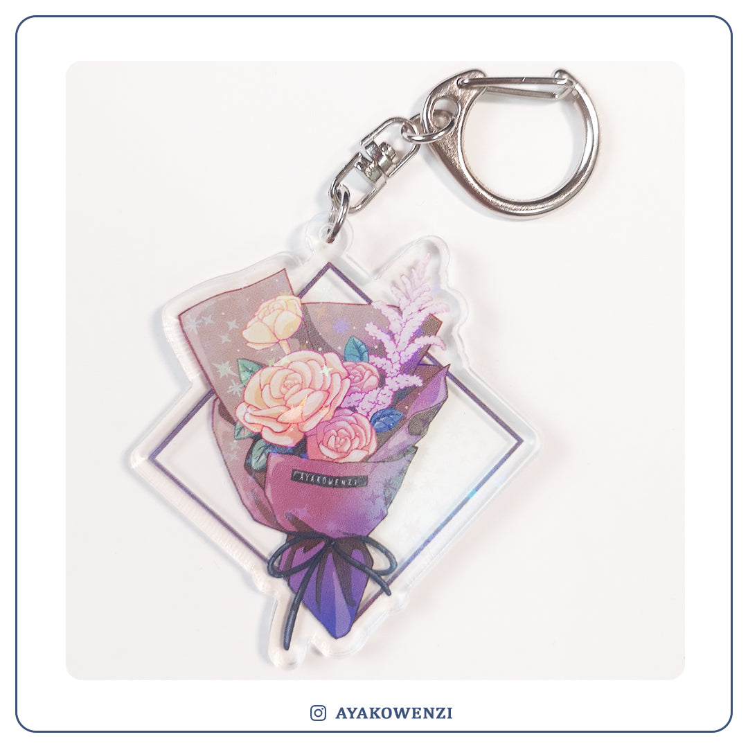 Flower Bouquet Acrylic Keychain