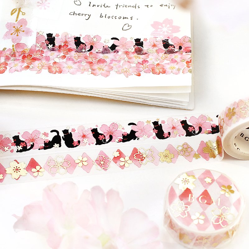 BGM Washi Tape | Cherry Blossoms and Playing Cards
