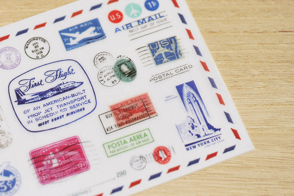 MU Craft Print-On Sticker - op no.130 Travel Stamps