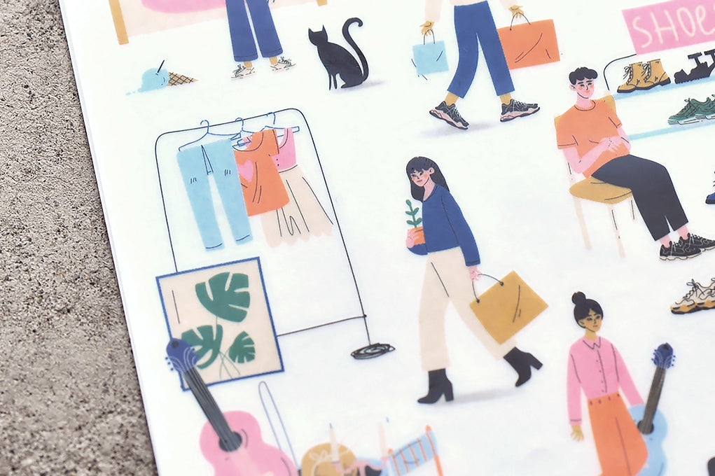 MU Craft Print-On Sticker - op no.137 Market