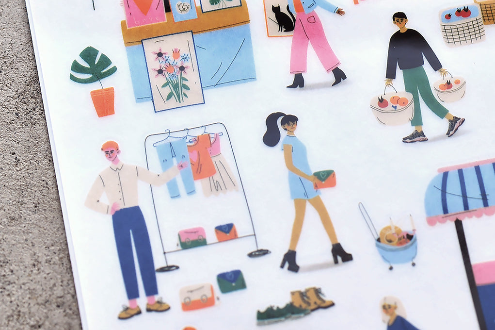 MU Craft Print-On Sticker - op no.137 Market