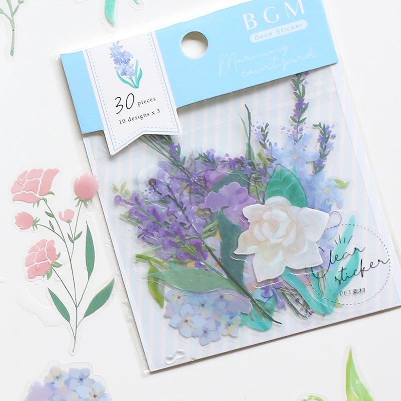 BGM Clear Sticker | Morning Courtyard Blue