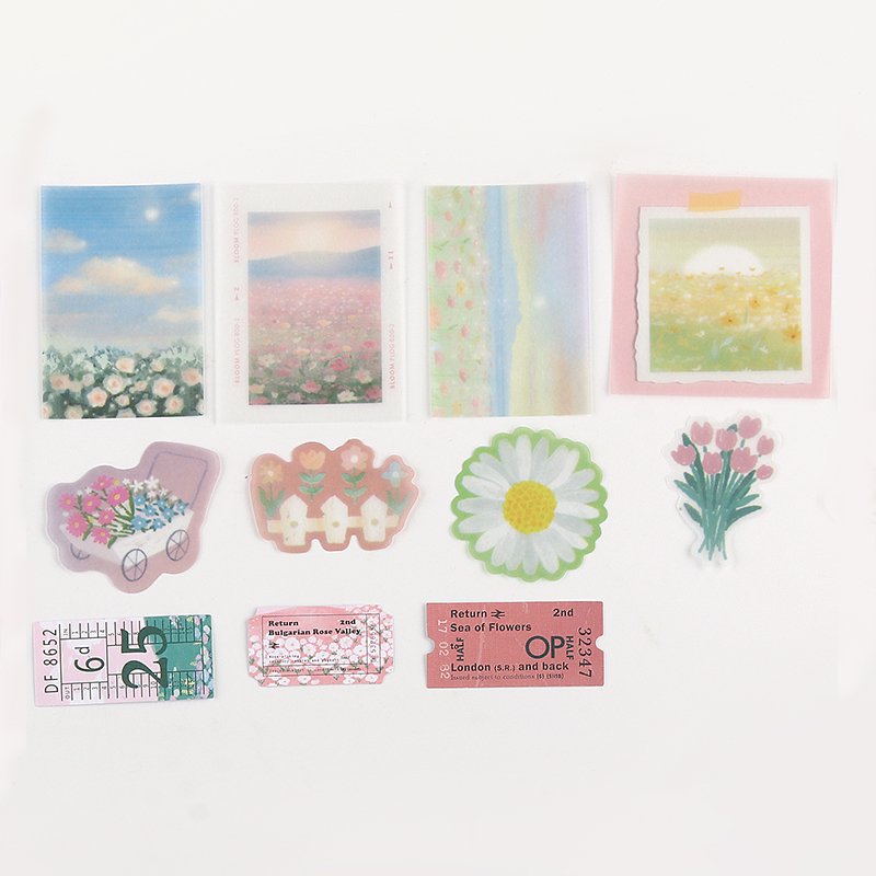 BGM Tracing Paper Seal | Travel Diary - Flower Field