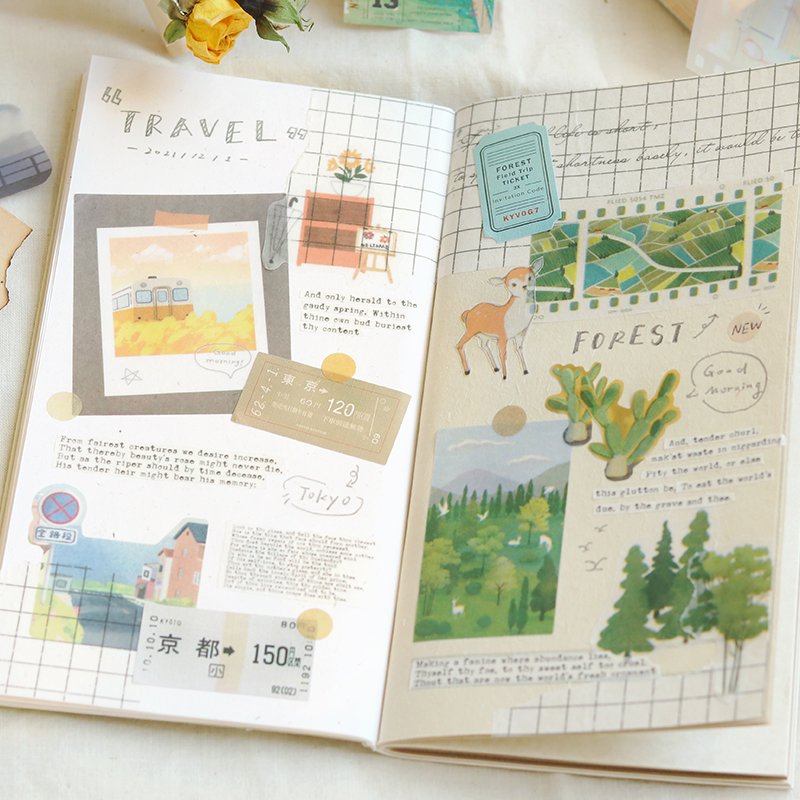 BGM Tracing Paper Seal | Travel Diary - Forest