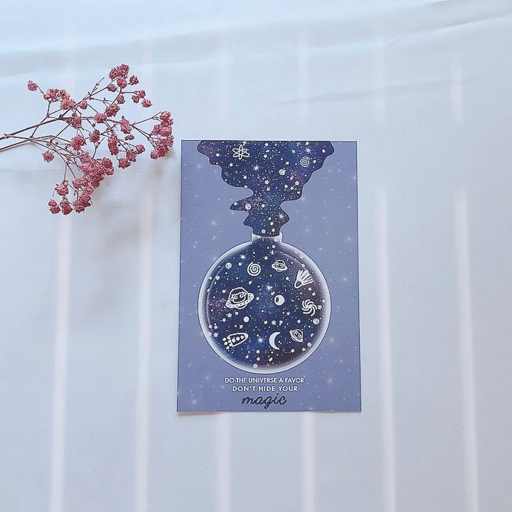 Bloomallow | Don't hide your magic motivational postcard