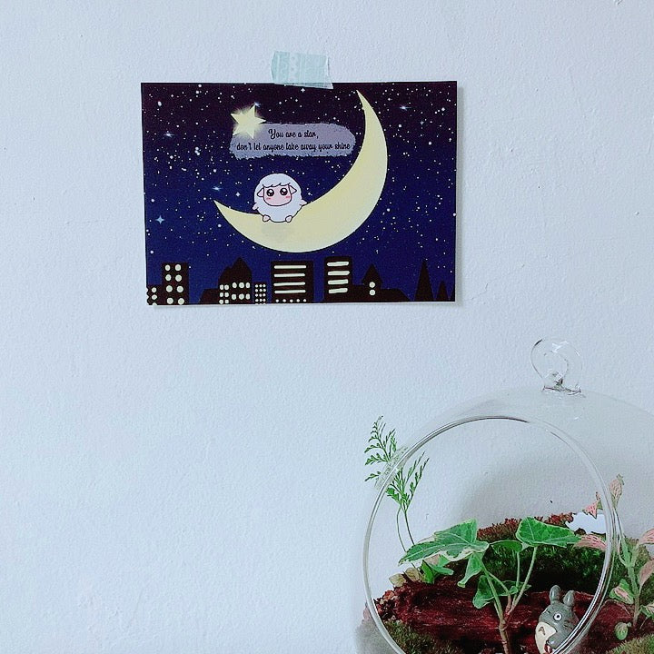 Bloomallow | You are a star motivational postcard