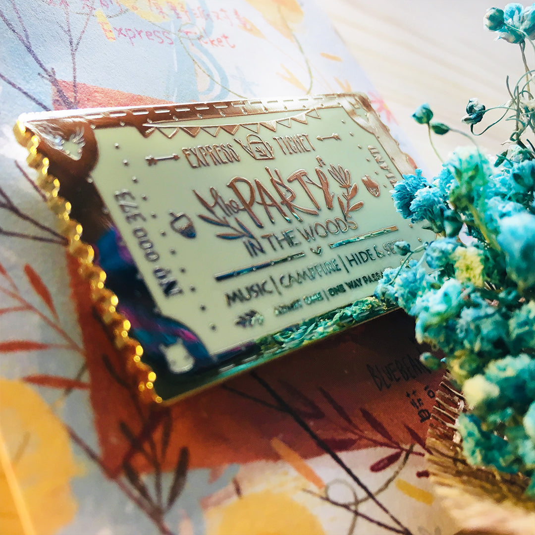 BlueBean Woodland Express Ticket Enamel Pin