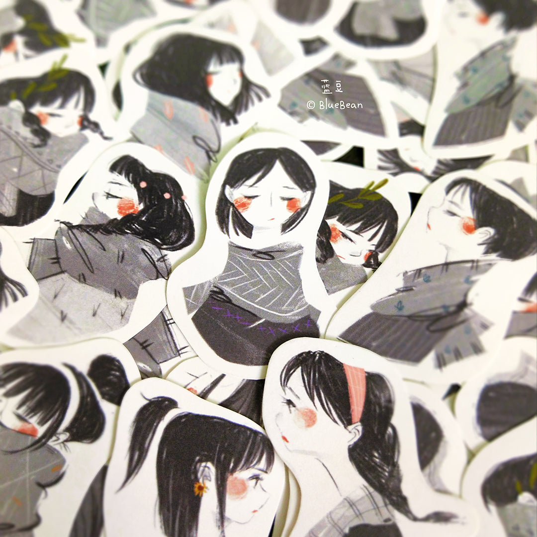 BlueBean Girls in Scarf Sticker Pack