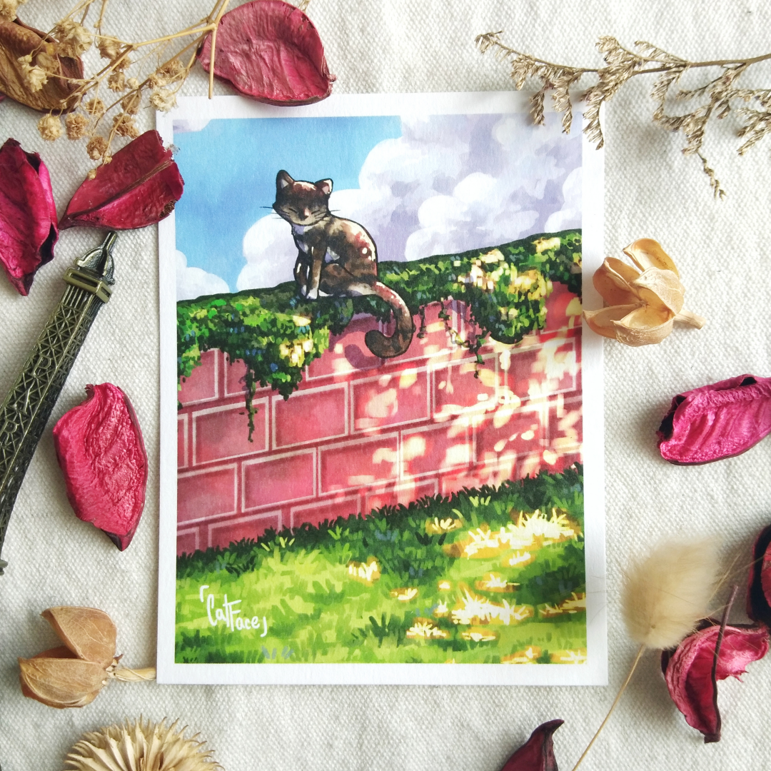 Cat in the Clouds Art Print