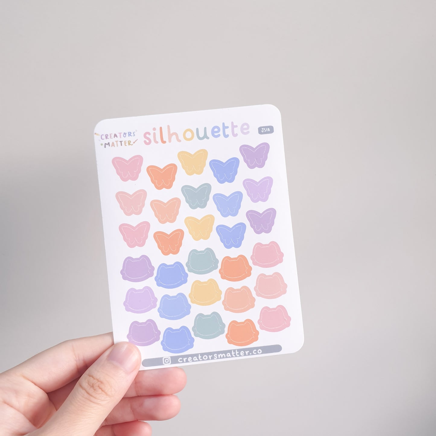 Silhouette (Butterflies & Cats) Sticker Sheet