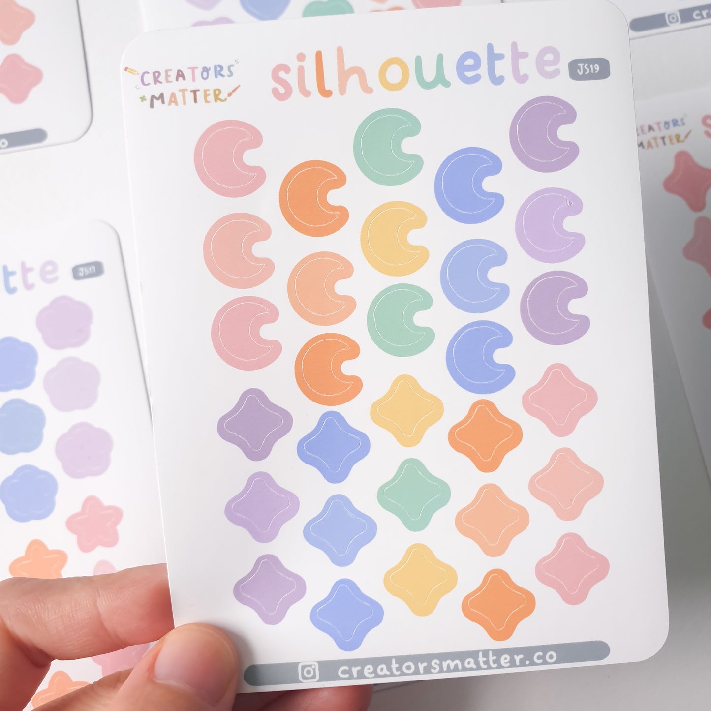Silhouette (Moons & Stars) Sticker Sheet