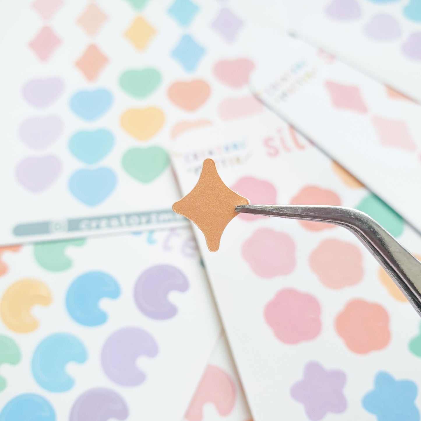 Silhouette (Sparkles & Hearts) Sticker Sheet
