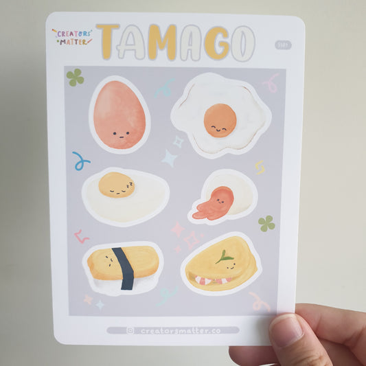 Tamago (with face) Sticker Sheet