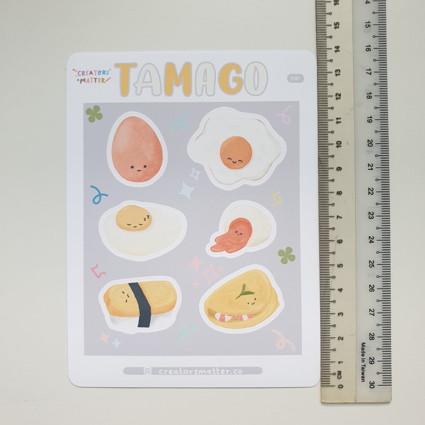 Tamago (with face) Sticker Sheet