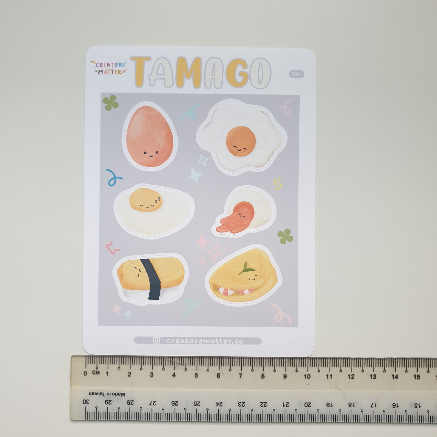 Tamago (with face) Sticker Sheet