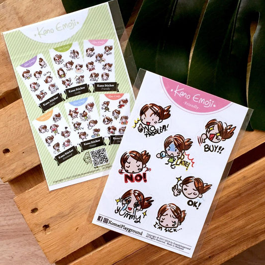 Kano Emoji Die-cut Sticker Sheets | Friendly