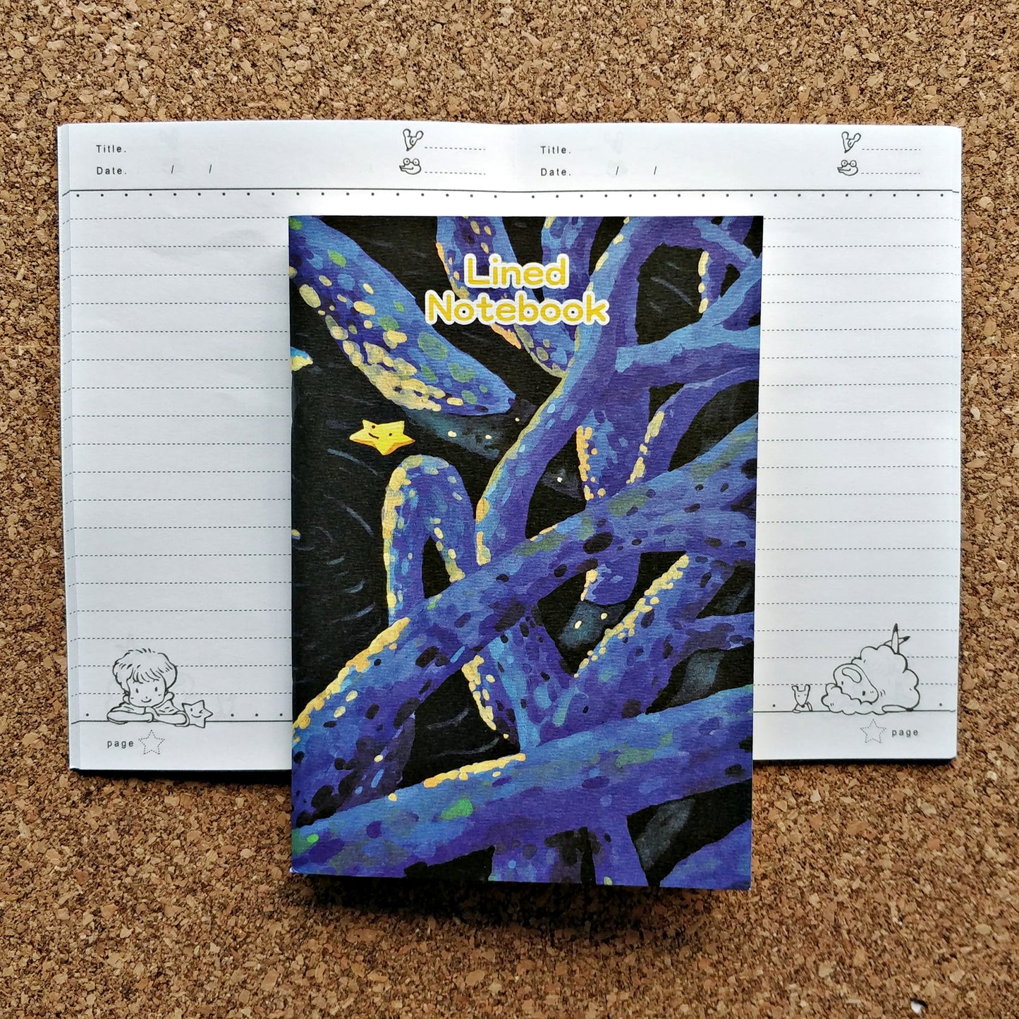 afu Lined Notebook | Looking Up at the Starry Sky