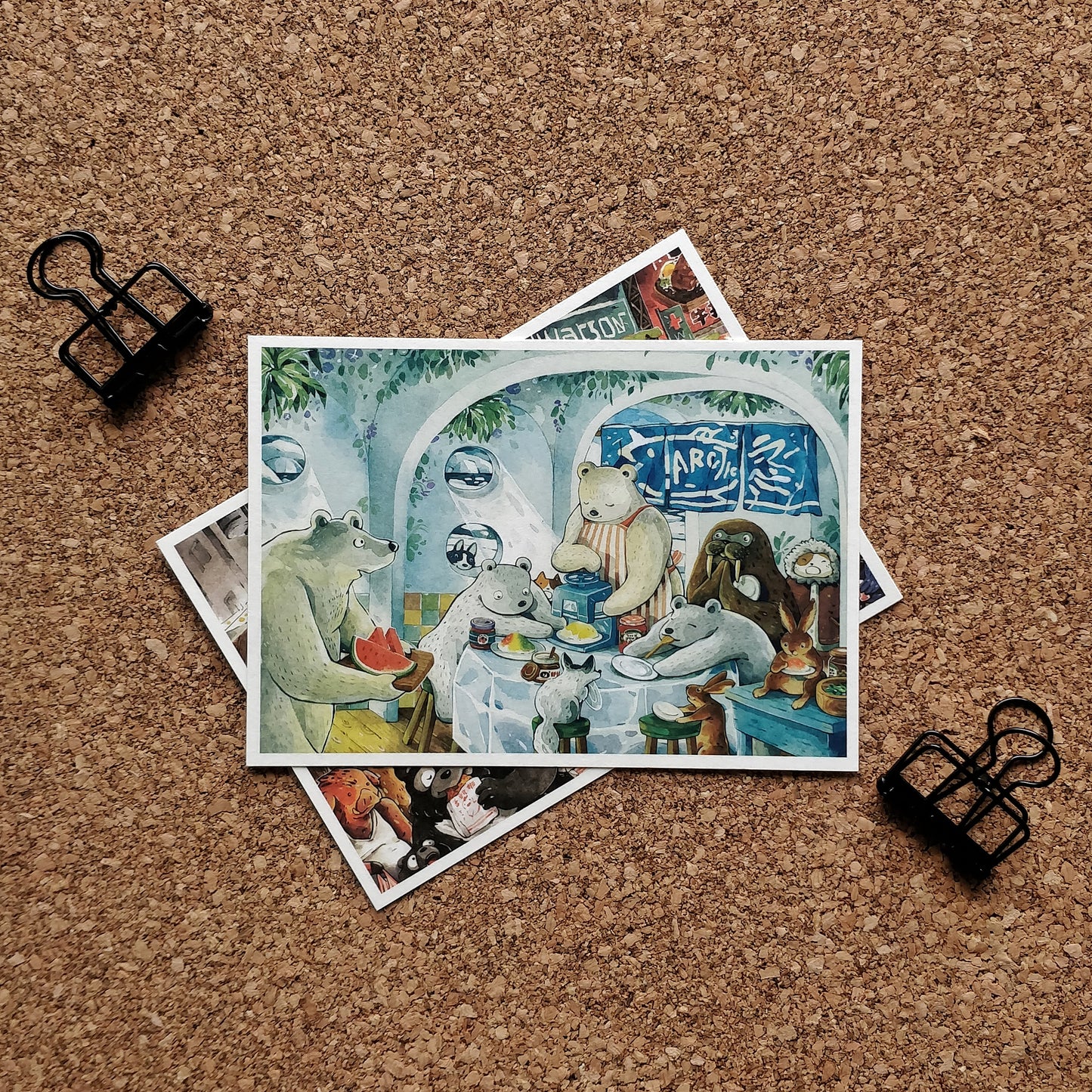 afu A6 Postcard | Bears in an Igloo