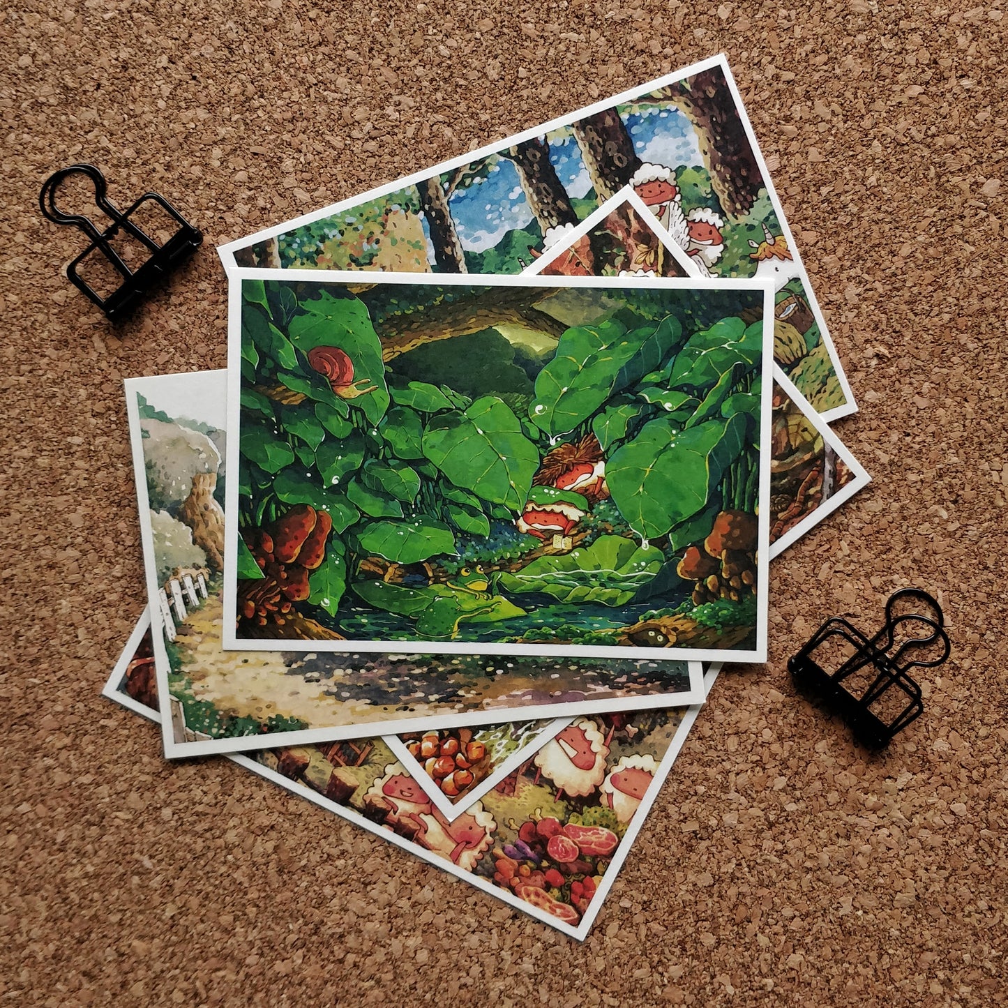 afu A6 Postcard | Sheep Under the Rain