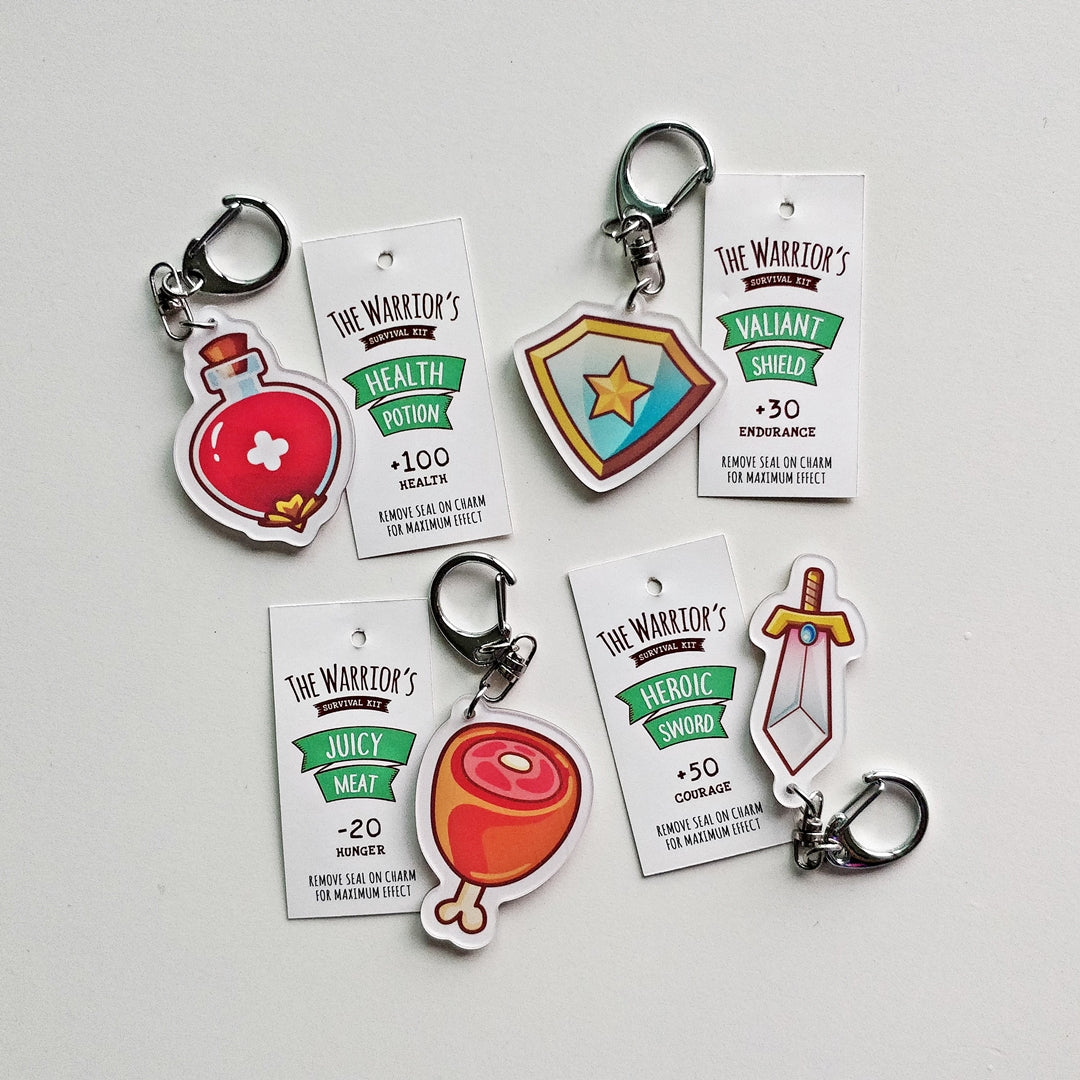 RPG Survival Kit Acrylic Keychain - The Warrior