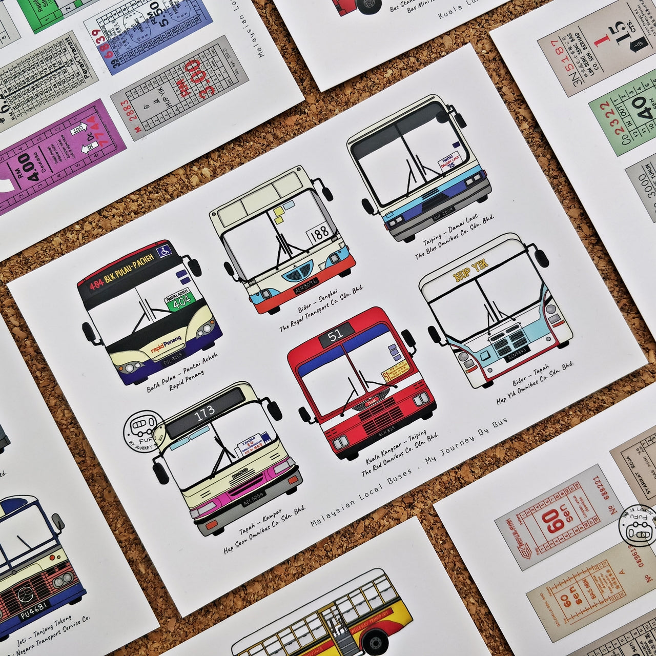 My Journey By Bus | Postcard - Local Buses - Front View