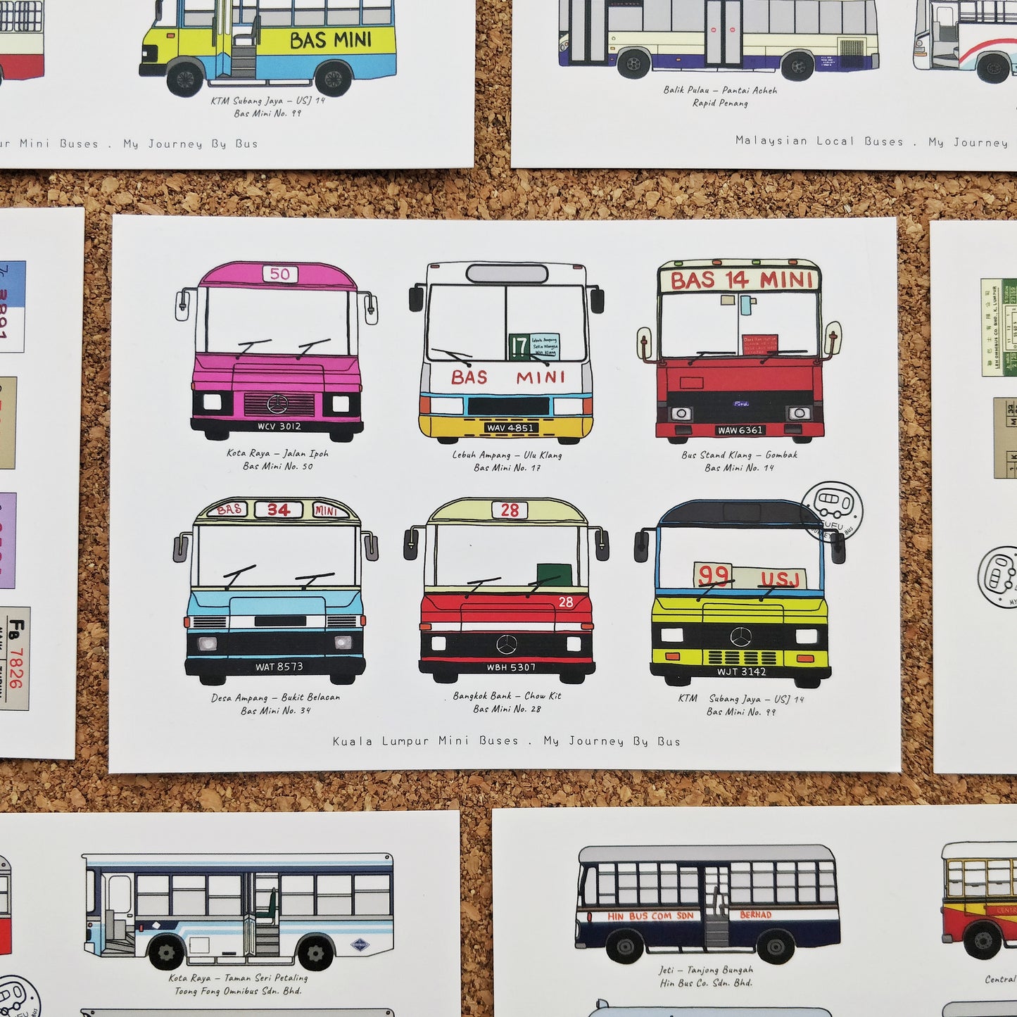 My Journey By Bus | Postcard - KL Mini Buses - Front View