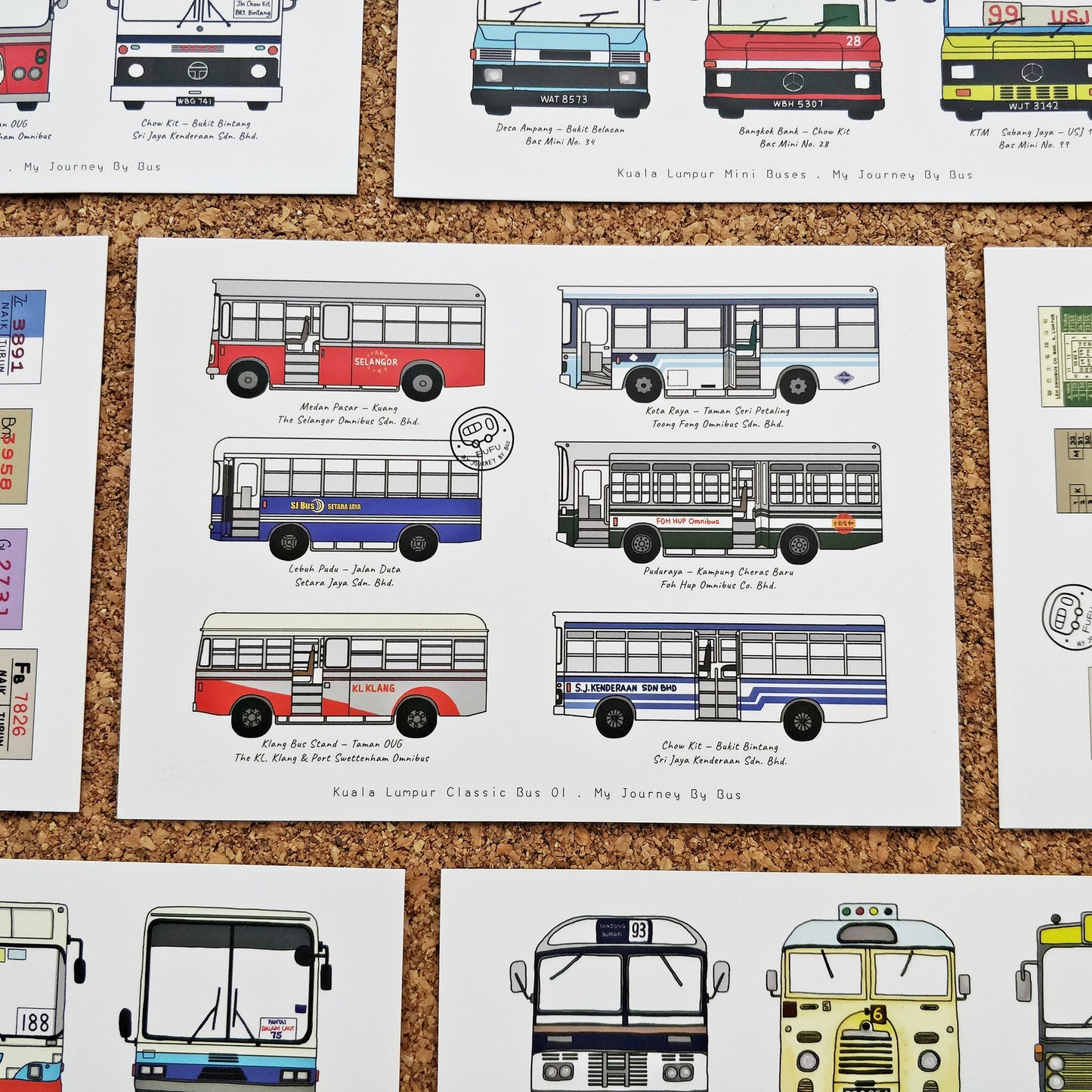 My Journey By Bus | Postcard - KL Classic Buses - Side View