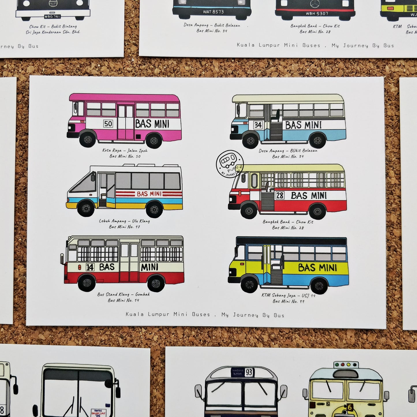 My Journey By Bus | Postcard - KL Mini Buses - Side View