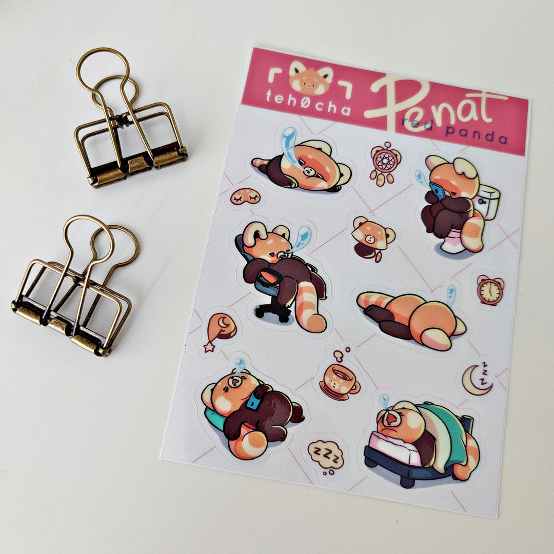 Penat Red Panda Sticker Sheet