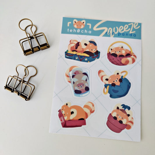 Squeeze Red Panda Sticker Sheet