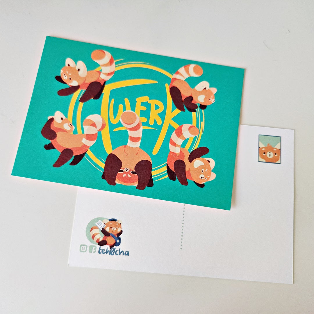 Red Panda Twerk Postcard