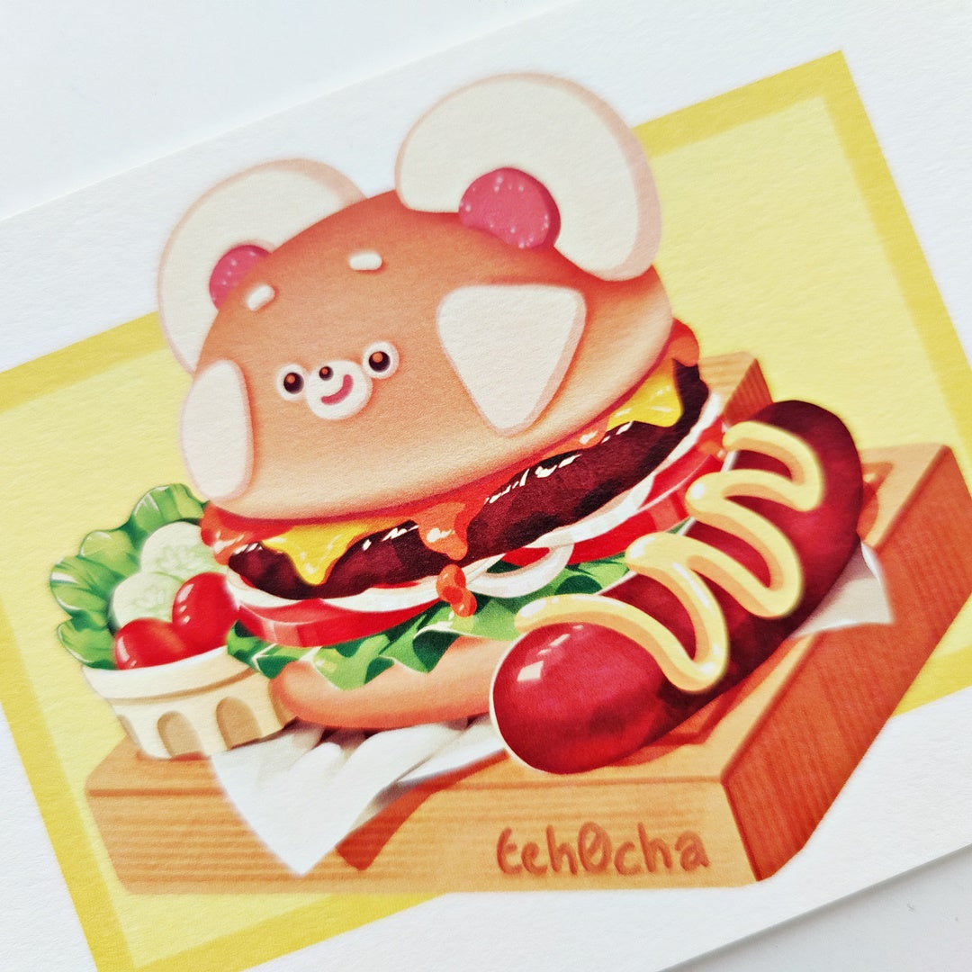 Red Panda Fast Food A6 postcard