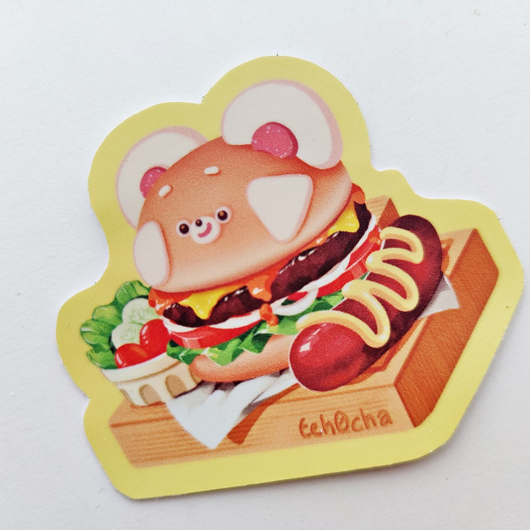 Red Panda Fast Food Vinyl Sticker