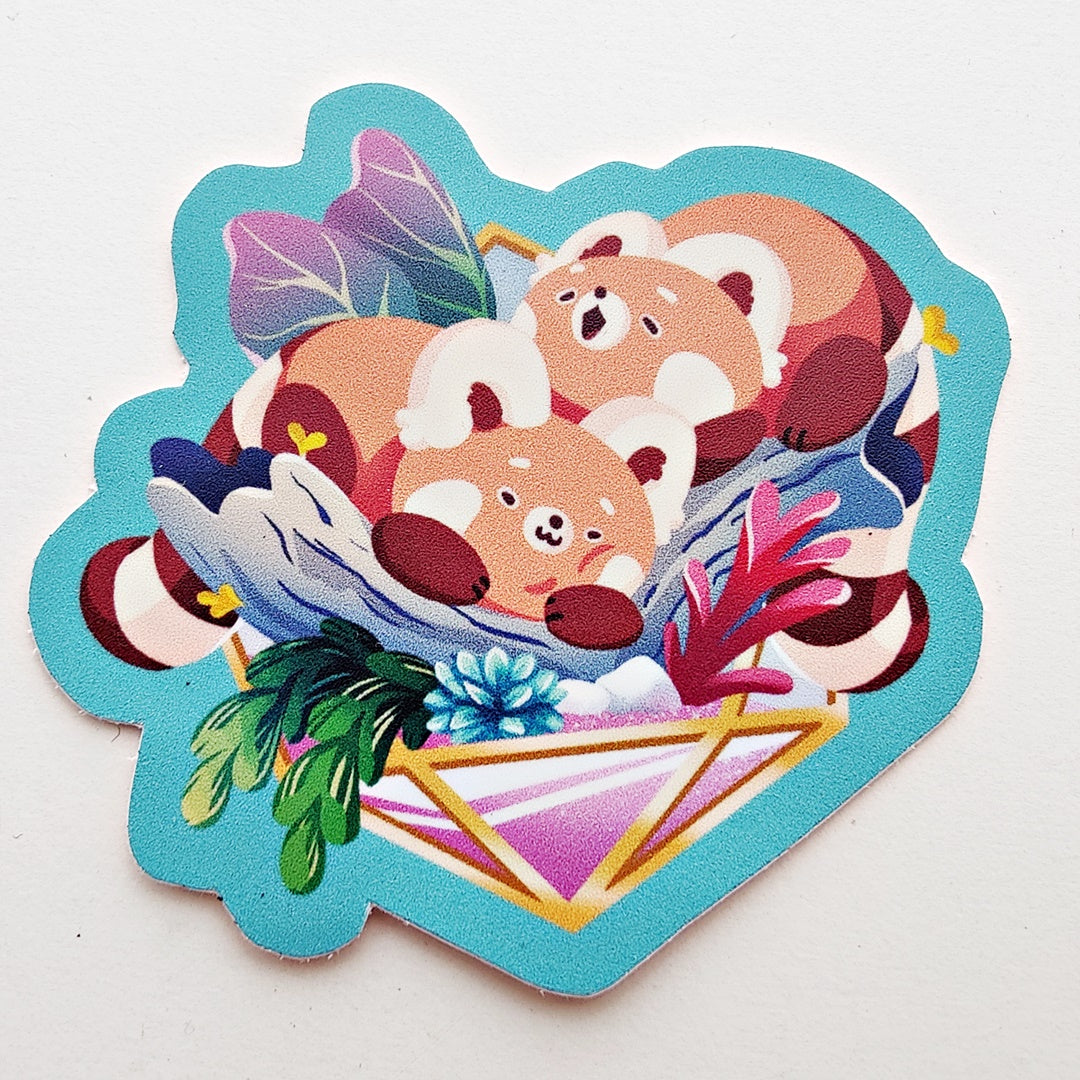 Red Panda Terrarium Vinyl Sticker