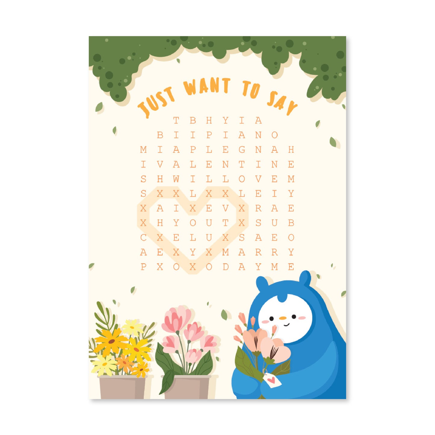 loka made postcard | Word Search: Love