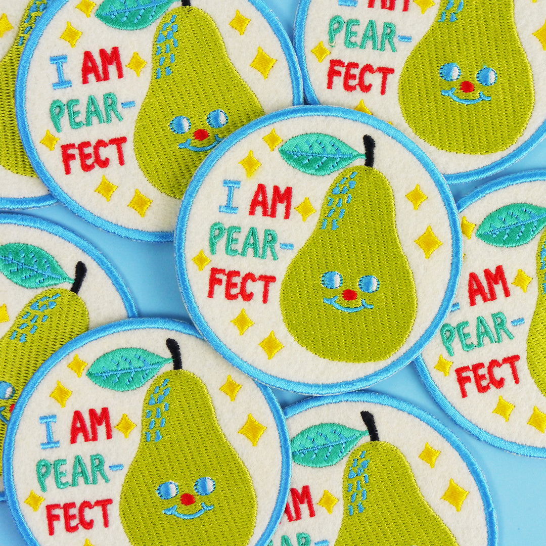 Minifanfan | I Am Pear-fect Iron On Patch